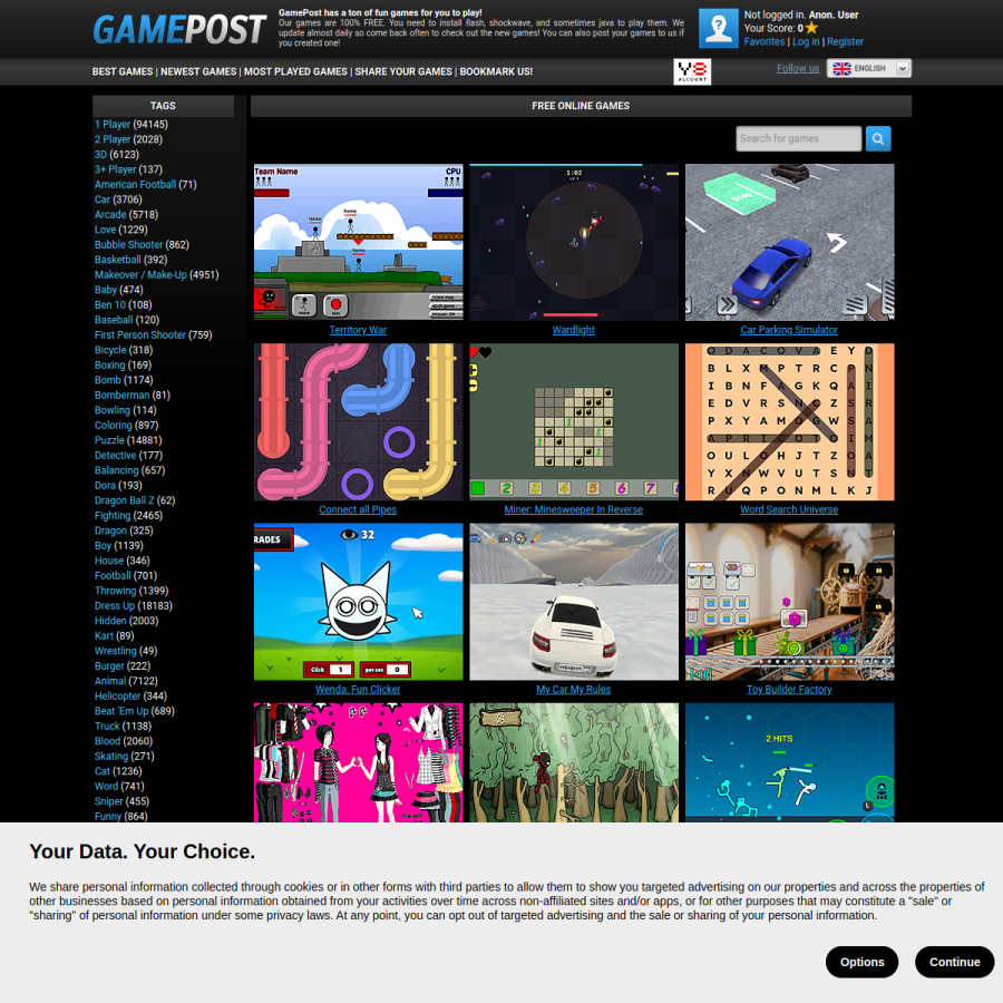 gamepost.com homepage screenshot