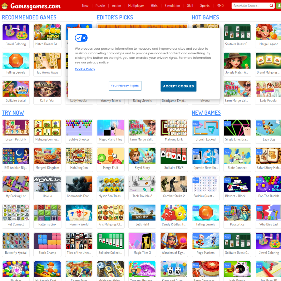 gamesgames.com homepage screenshot
