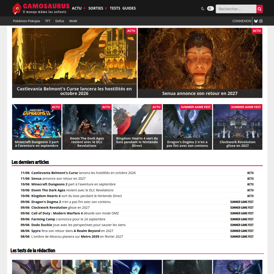 gamosaurus.com homepage screenshot