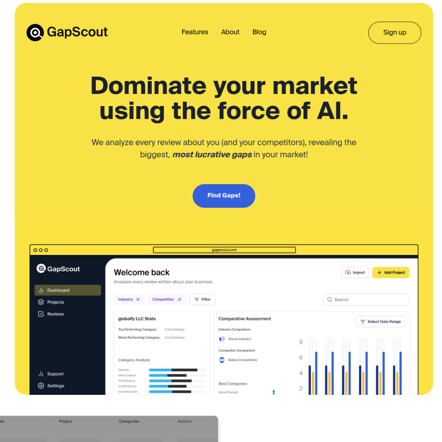 gapscout.com homepage screenshot