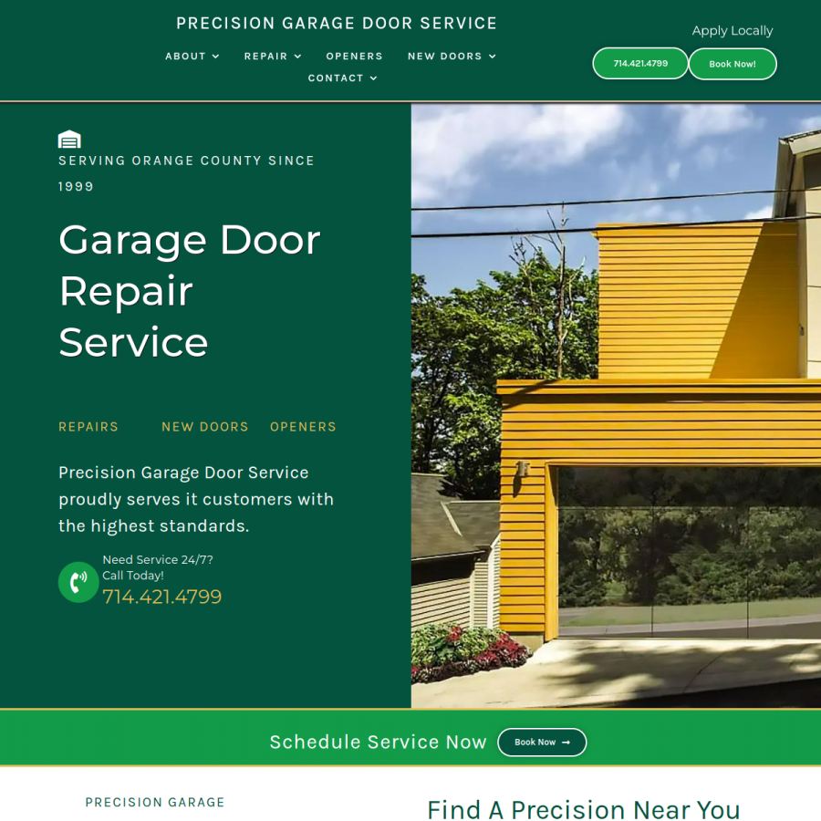 garagedoorsca.com homepage screenshot