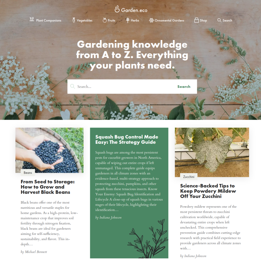 garden.eco homepage screenshot
