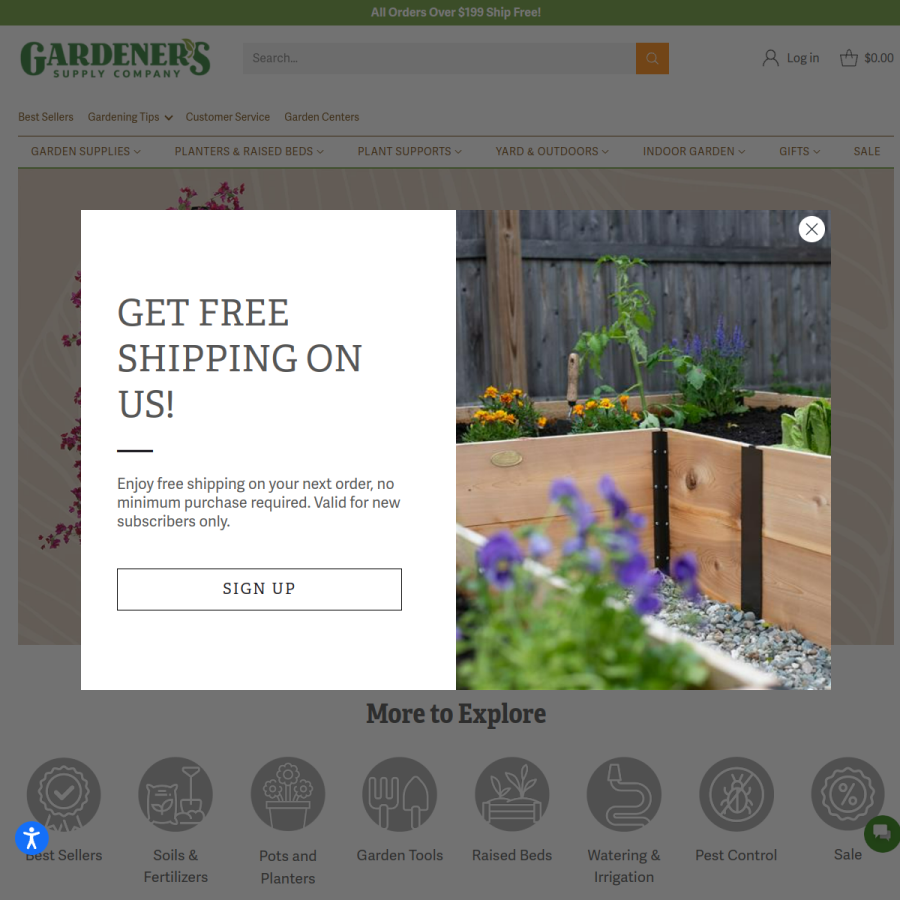 gardeners.com homepage screenshot
