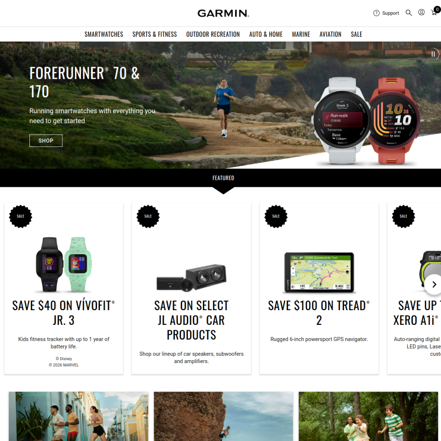 garmin.com homepage screenshot