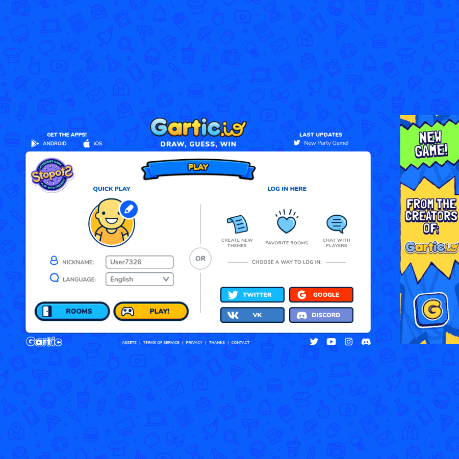gartic.io homepage screenshot