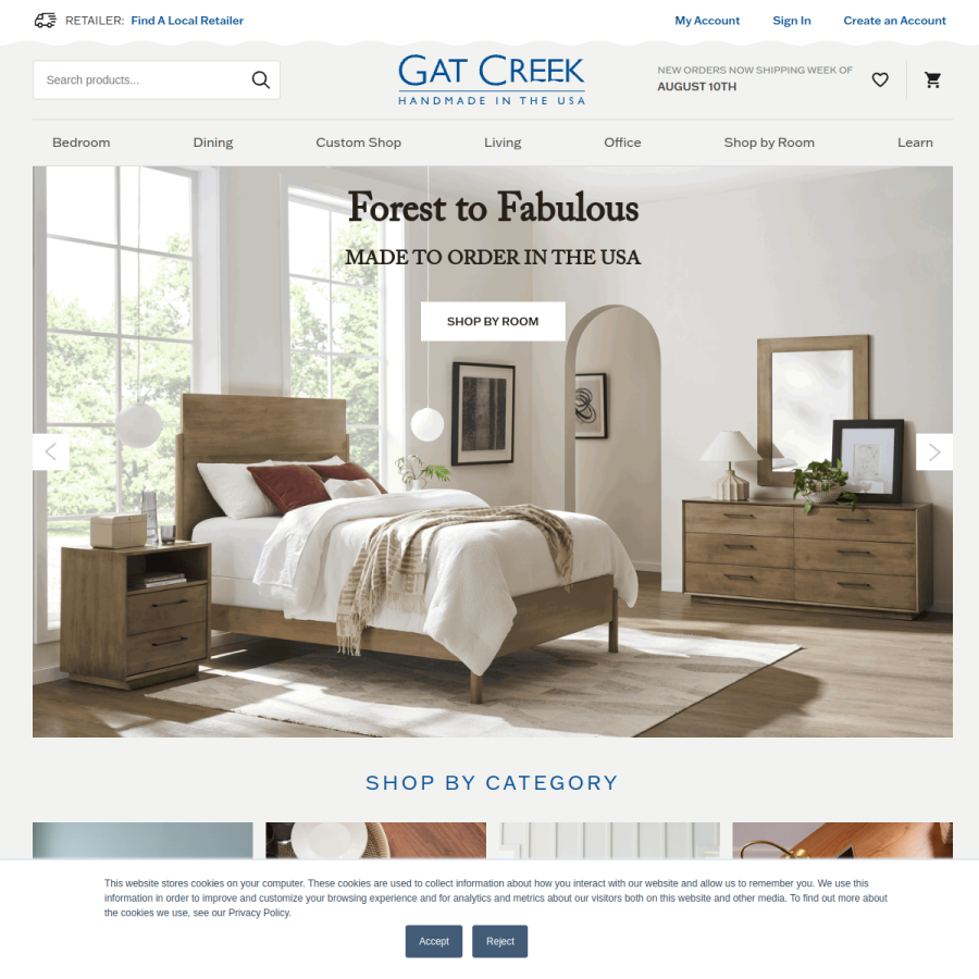 gatcreek.com homepage screenshot