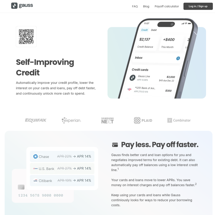 gauss.money homepage screenshot