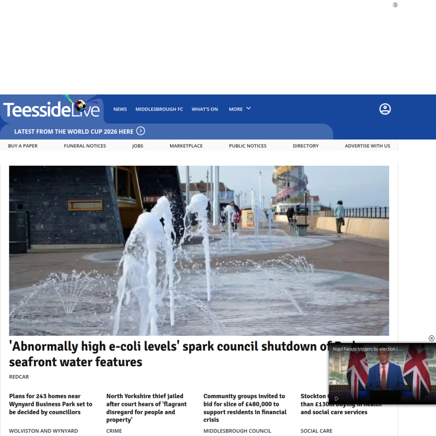 gazettelive.co.uk homepage screenshot