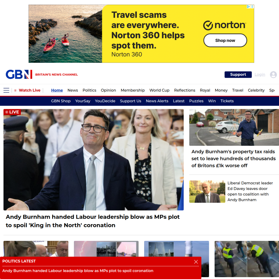 gbnews.com homepage screenshot