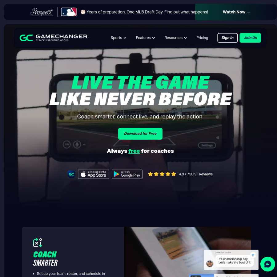 gc.com homepage screenshot