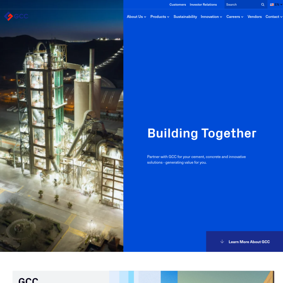 gcc.com homepage screenshot