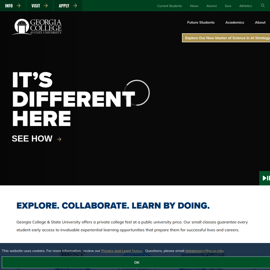 gcsu.edu homepage screenshot