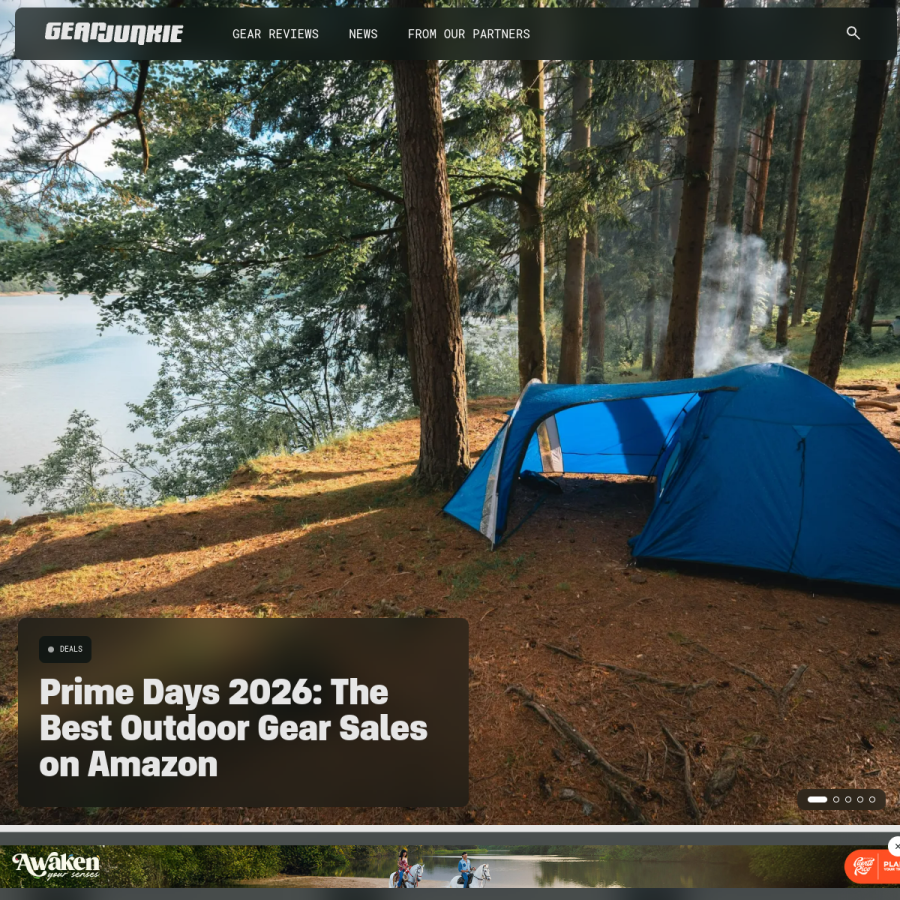 gearjunkie.com homepage screenshot