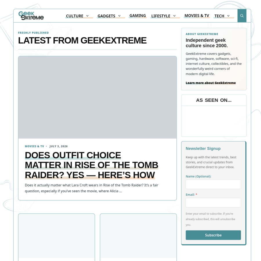 geekextreme.com homepage screenshot