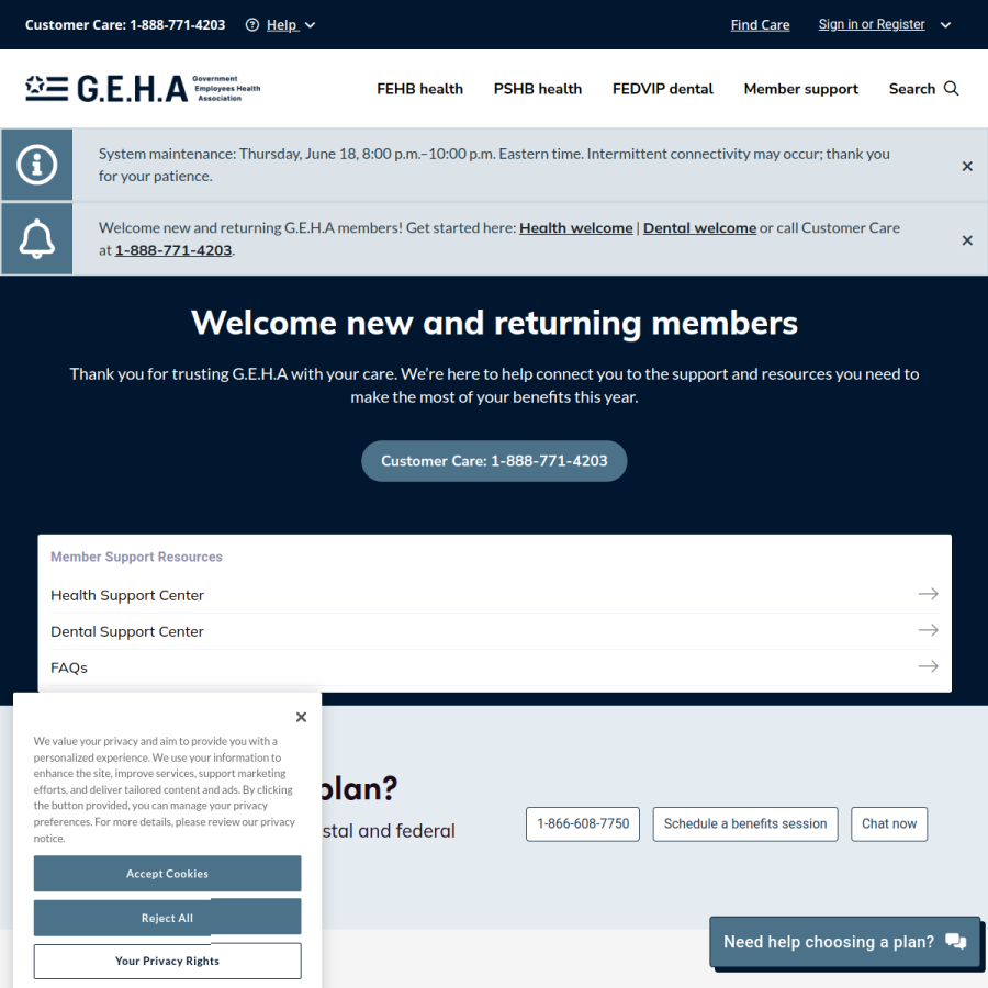 geha.com homepage screenshot