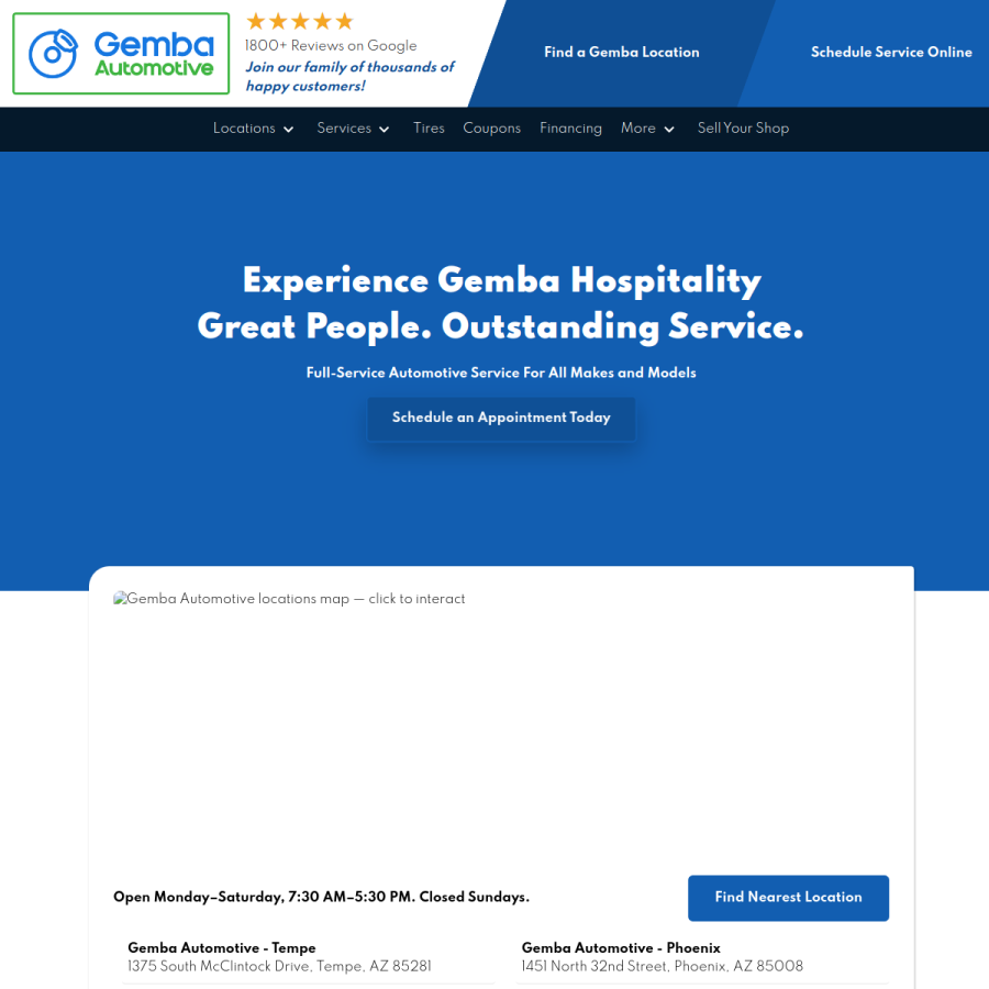 gembaautomotive.com homepage screenshot
