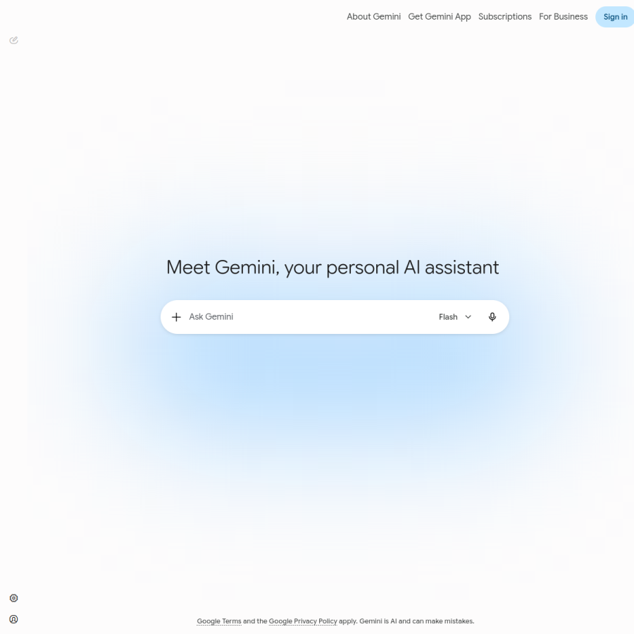 gemini.google.com homepage screenshot