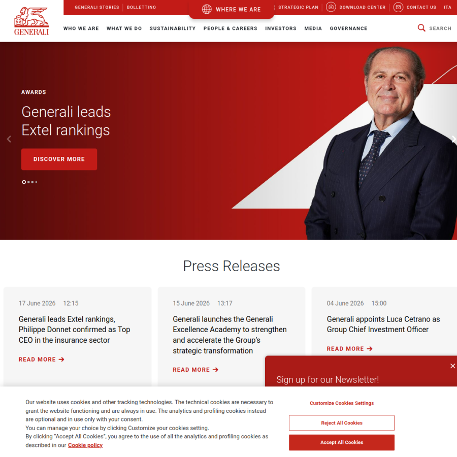 generali.com homepage screenshot