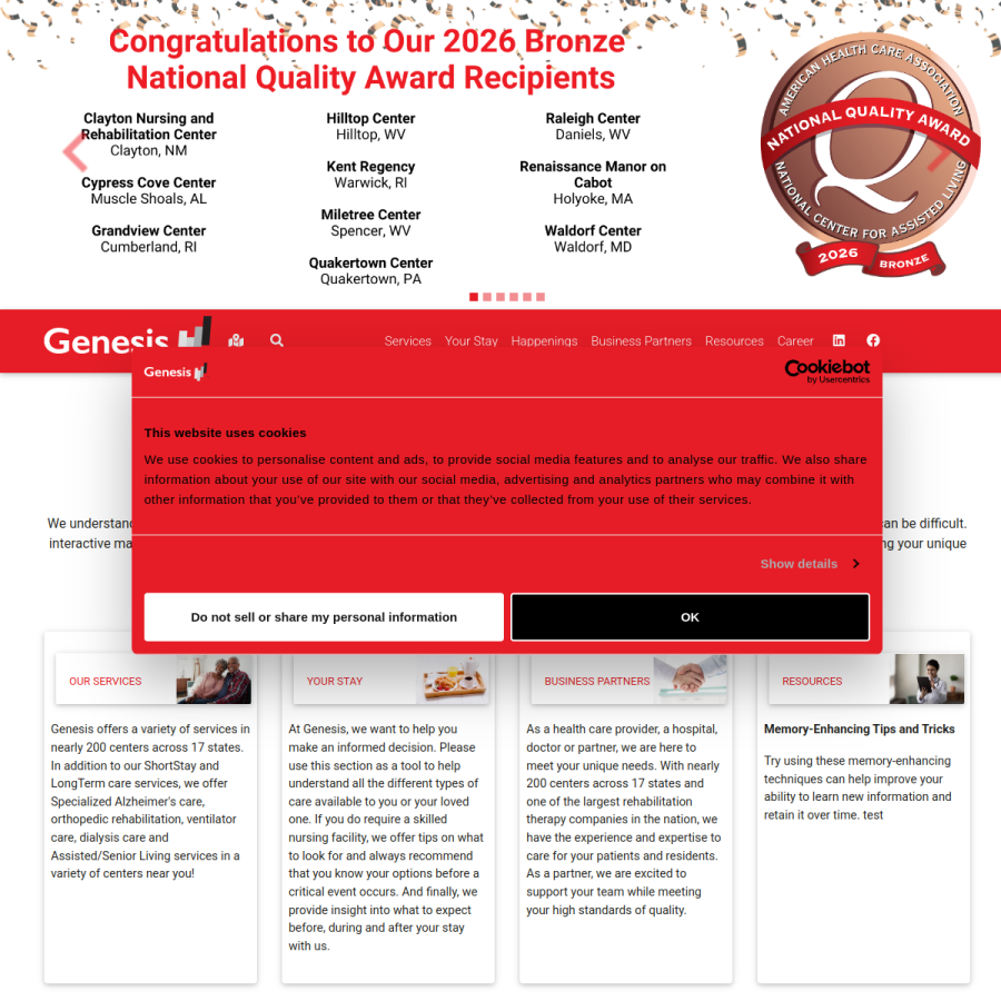 genesishcc.com homepage screenshot