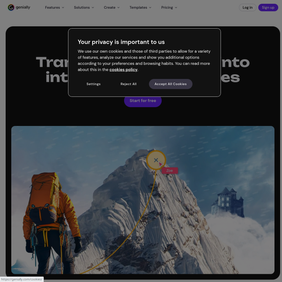 genial.ly homepage screenshot
