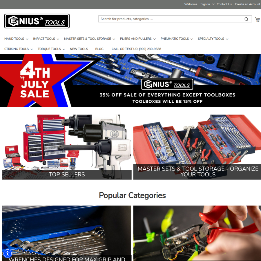 geniustoolsusa.com homepage screenshot