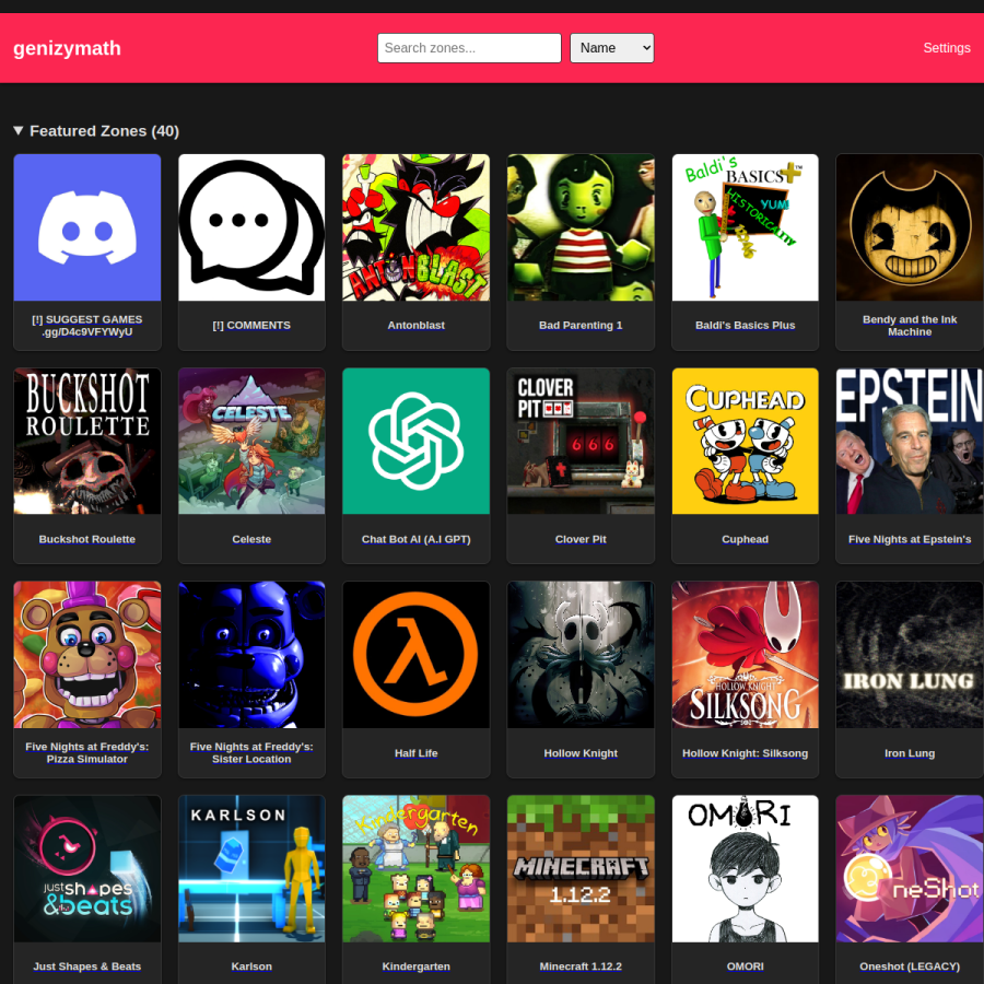 genizymath.github.io homepage screenshot