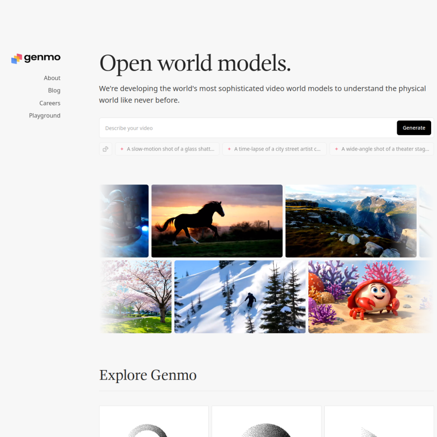 genmo.ai homepage screenshot