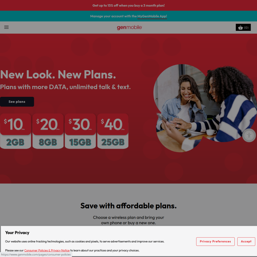 genmobile.com homepage screenshot
