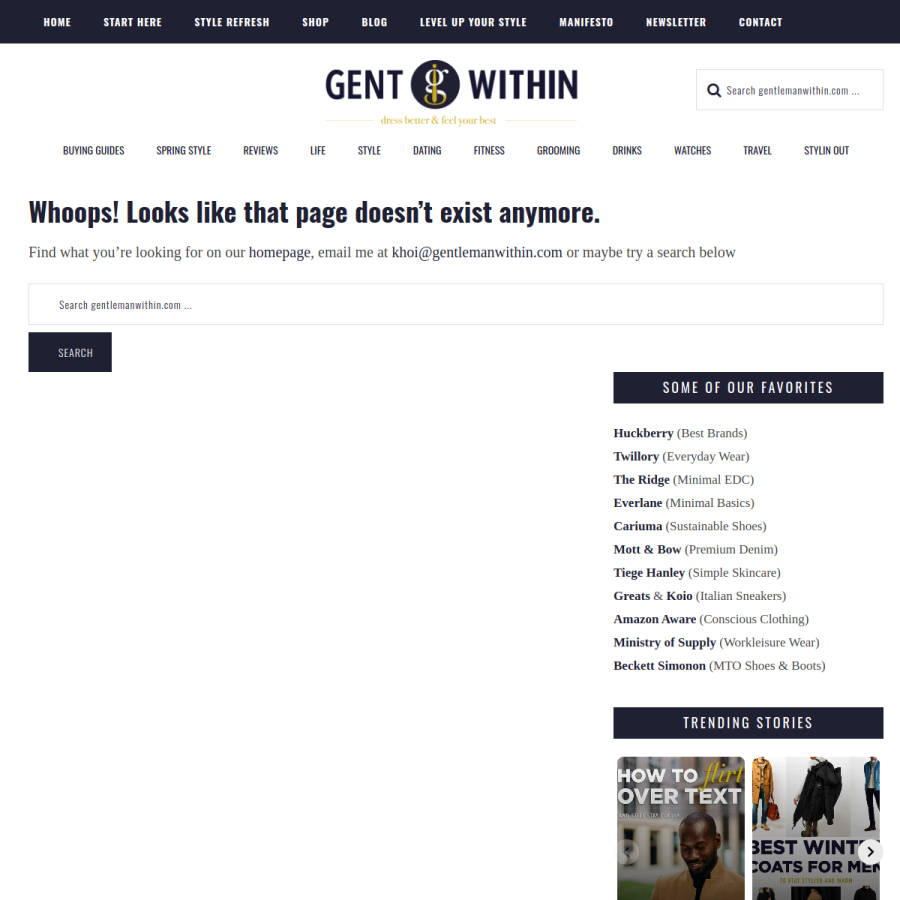 gentlemanwithin.com homepage screenshot