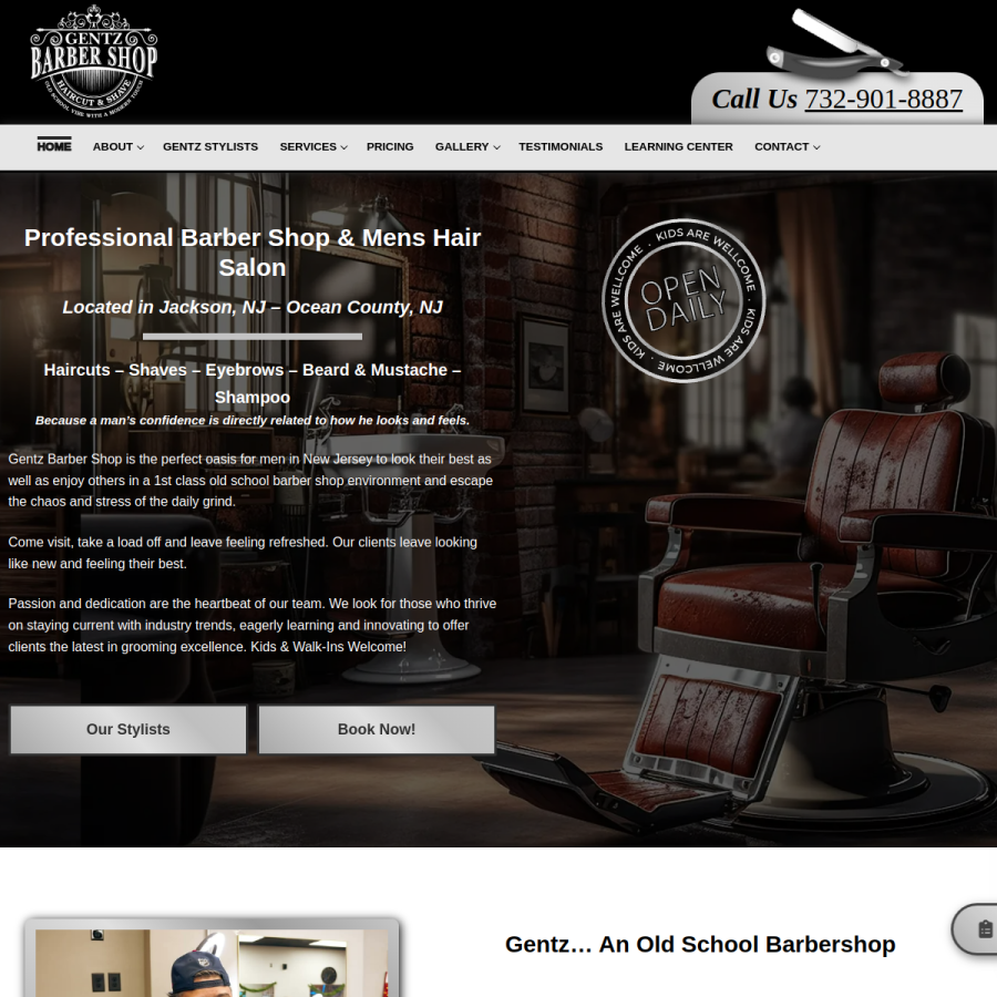 gentzstudiojackson.com homepage screenshot