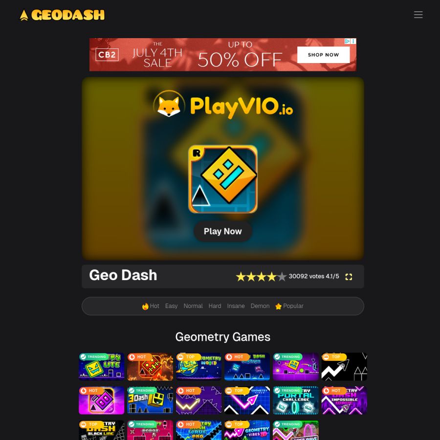 geodash.org homepage screenshot