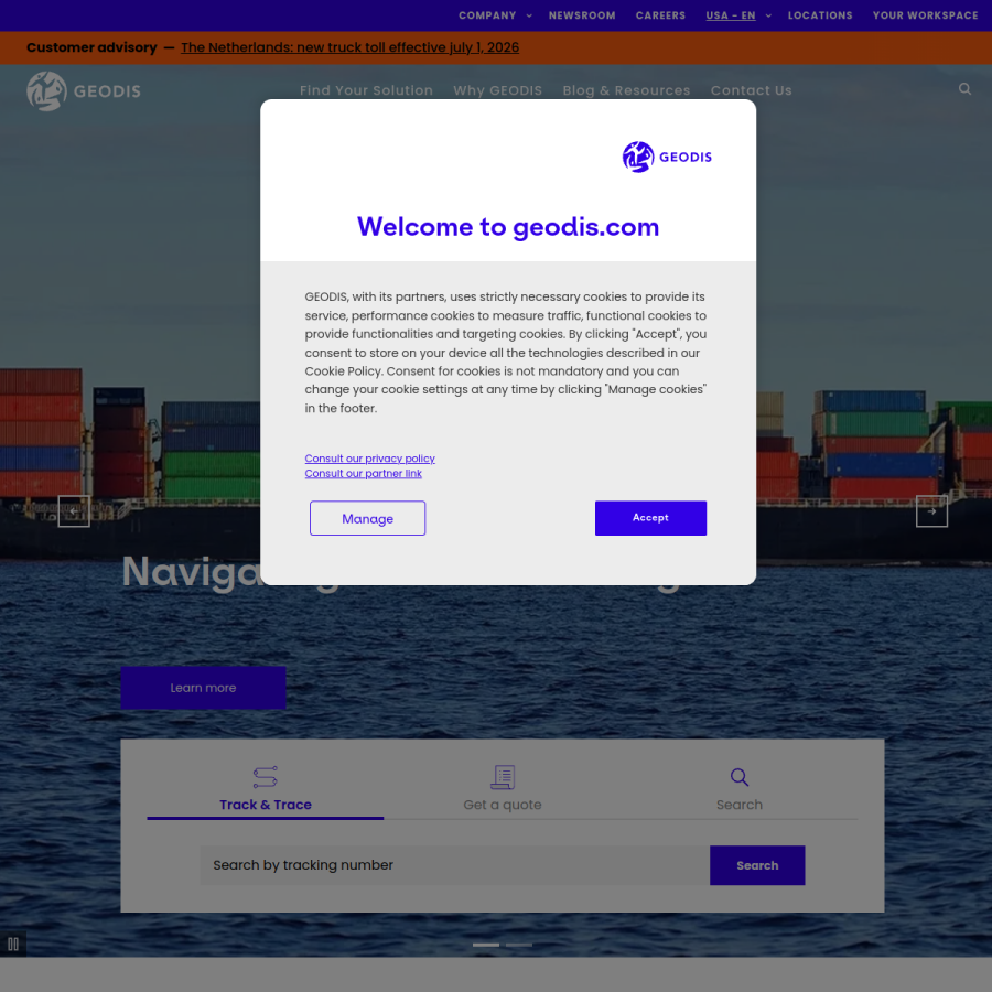 geodis.com homepage screenshot