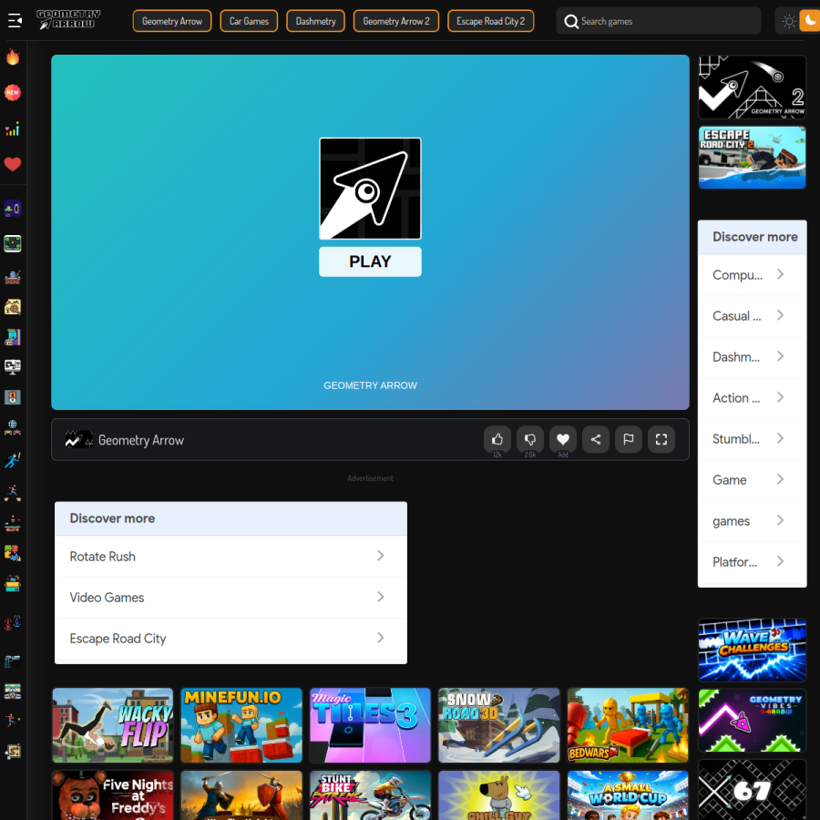 geometryarrow.io homepage screenshot