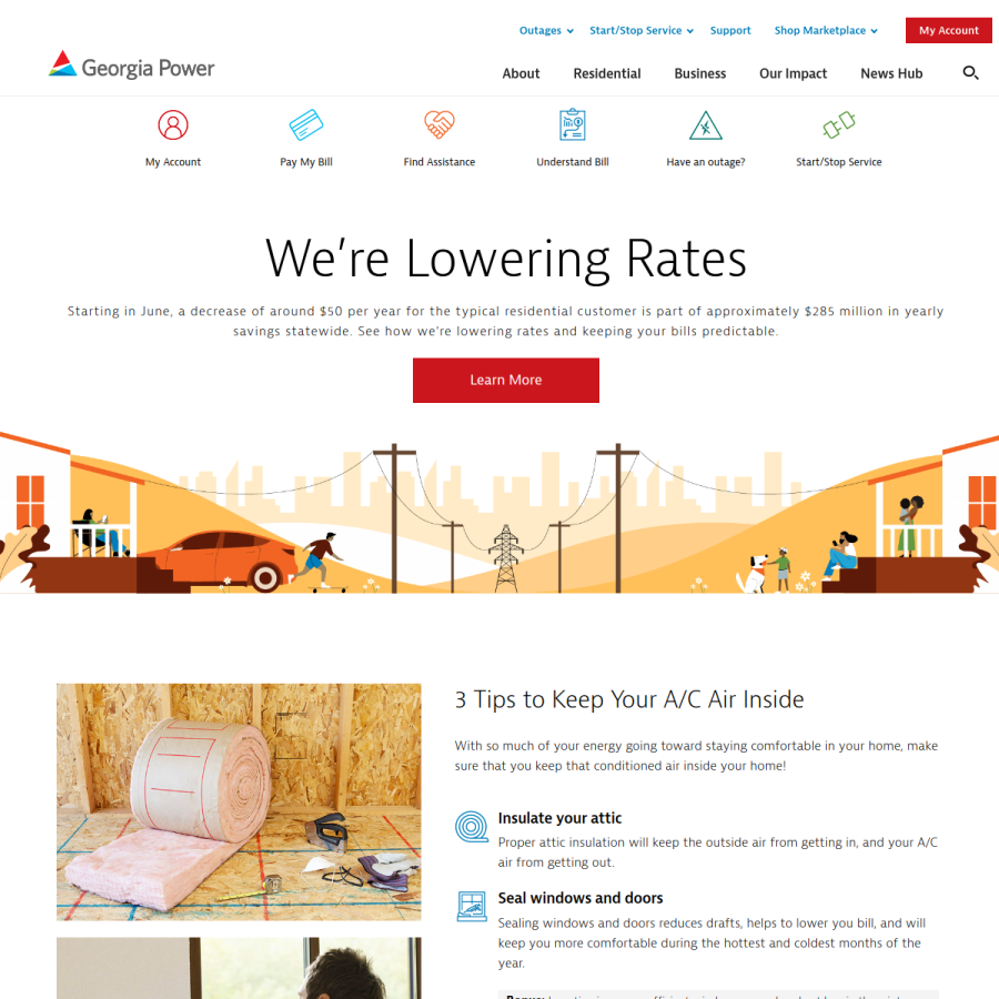 georgiapower.com homepage screenshot