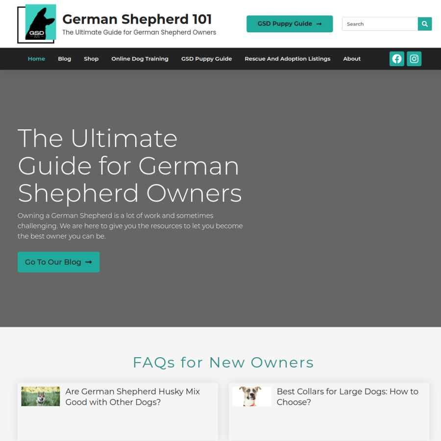 germanshepherd101.com homepage screenshot