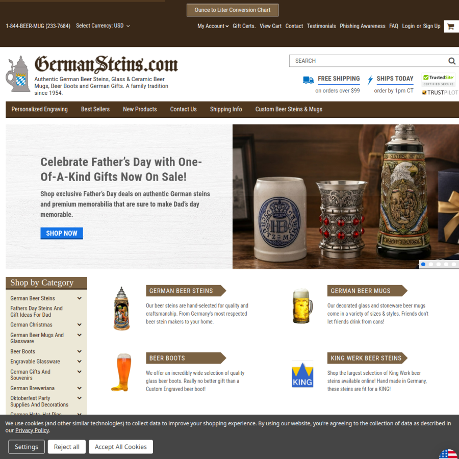 germansteins.com homepage screenshot