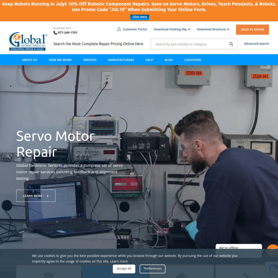 gesrepair.com homepage screenshot