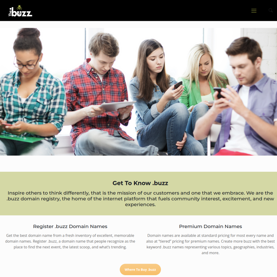 get.buzz homepage screenshot