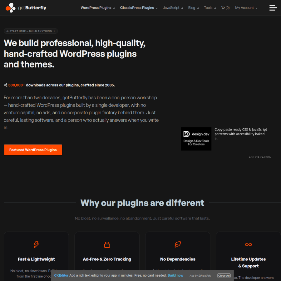 getbutterfly.com homepage screenshot
