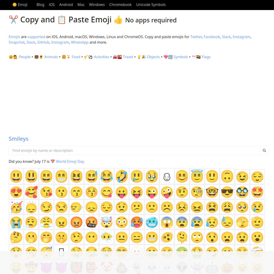 getemoji.com homepage screenshot