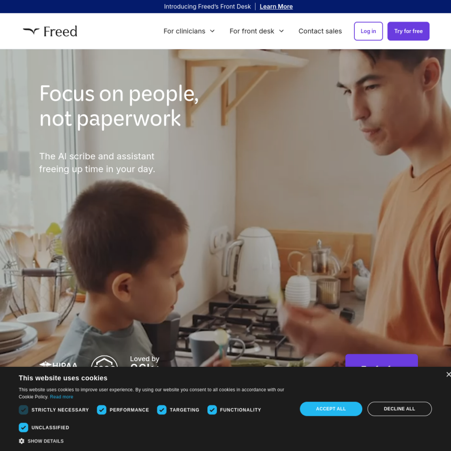 getfreed.ai homepage screenshot