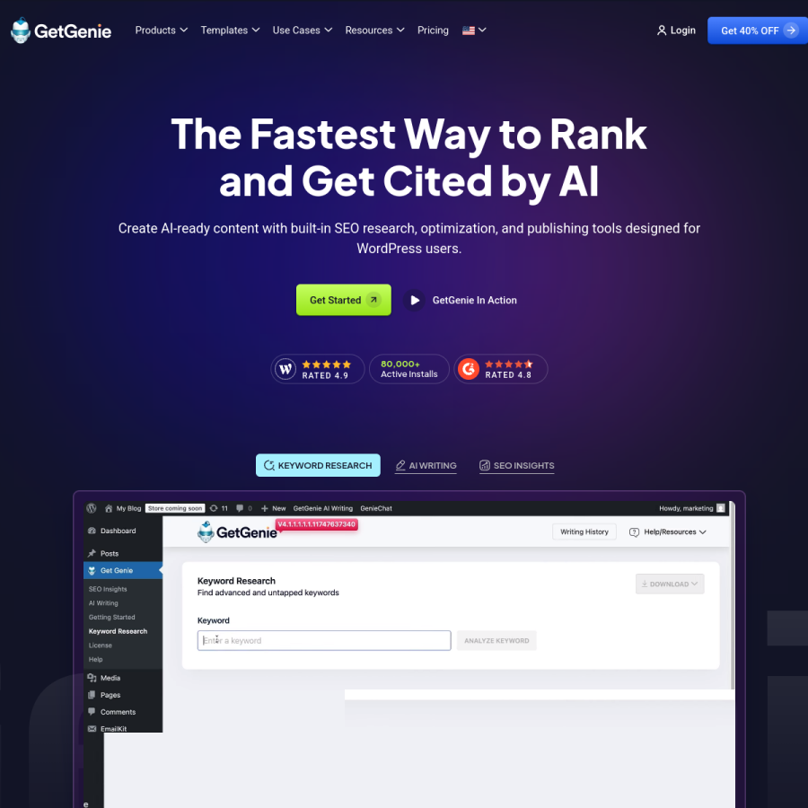 getgenie.ai homepage screenshot