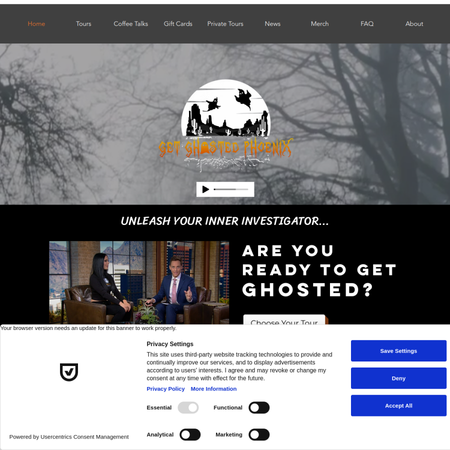 getghostedphx.com homepage screenshot