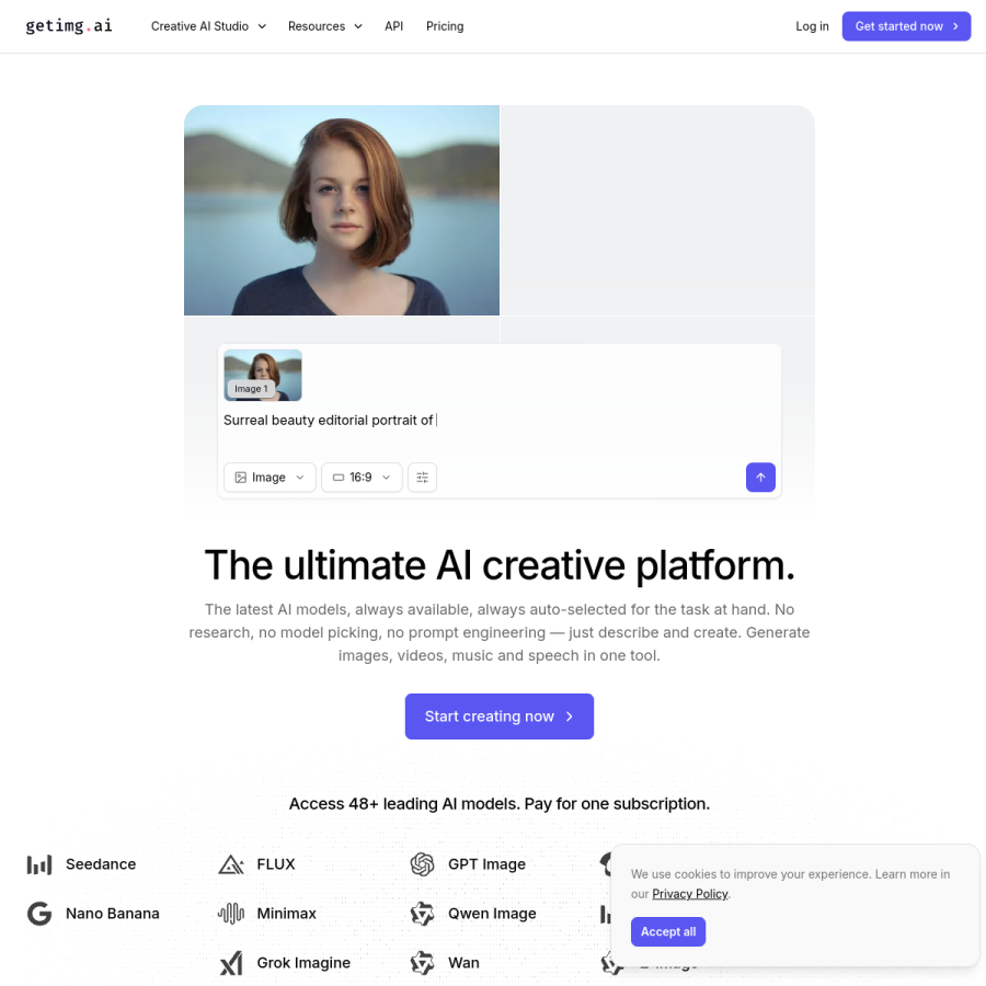 getimg.ai homepage screenshot