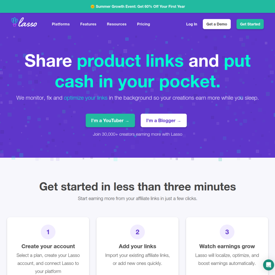 getlasso.co homepage screenshot