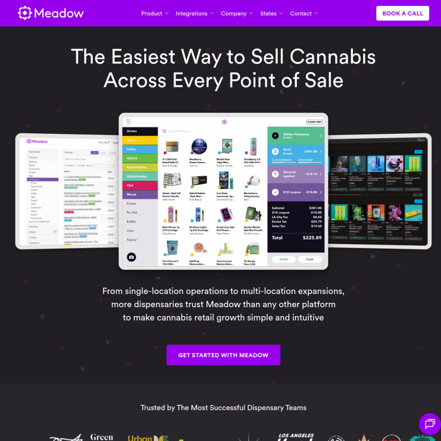 getmeadow.com homepage screenshot