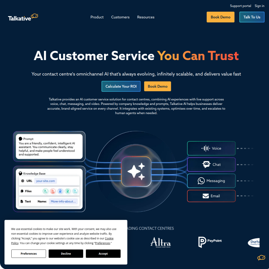 gettalkative.com homepage screenshot