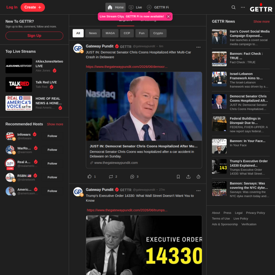 gettr.com homepage screenshot