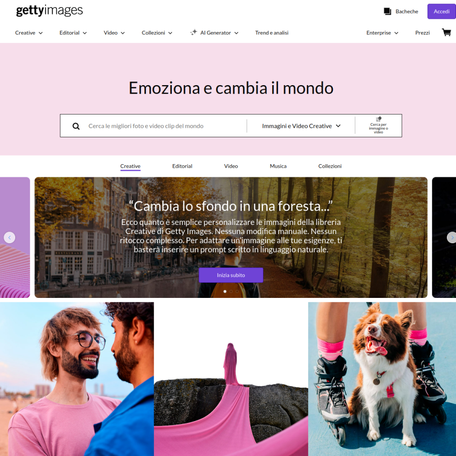 gettyimages.it homepage screenshot