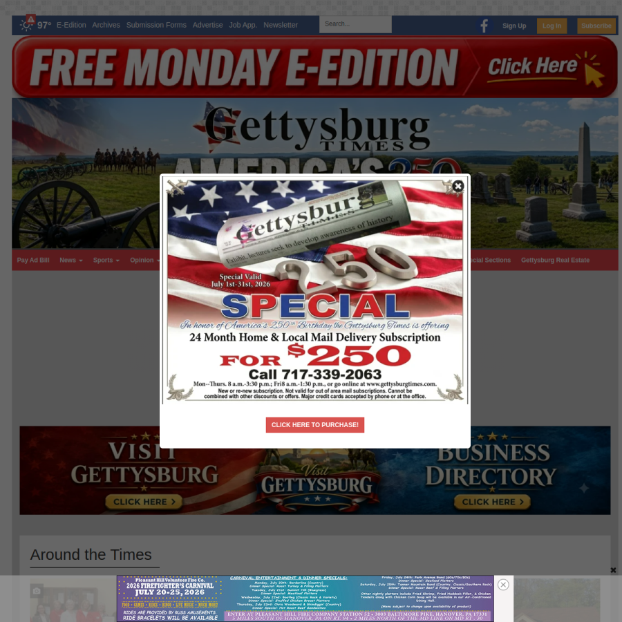 gettysburgtimes.com homepage screenshot